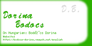 dorina bodocs business card